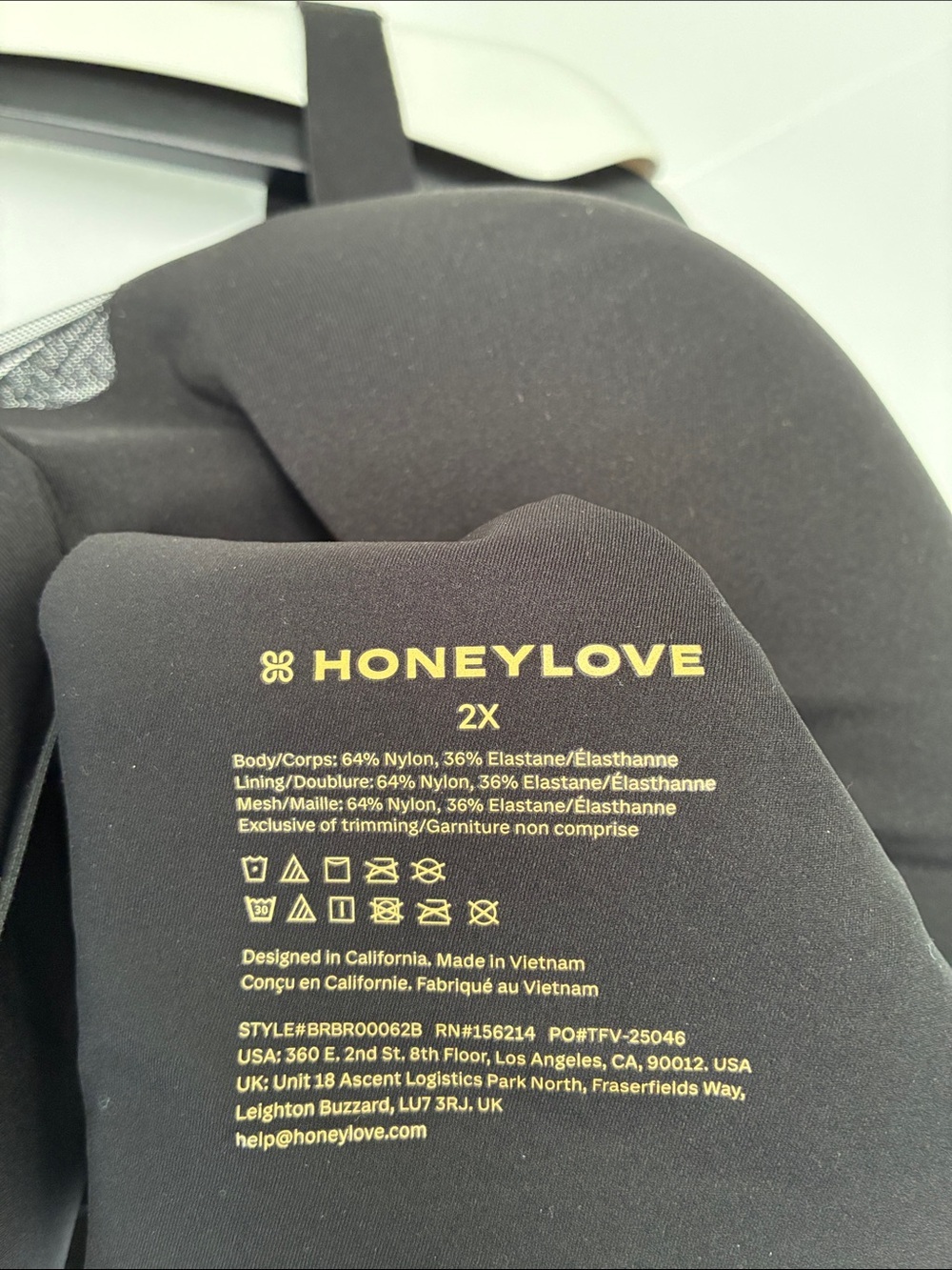 Honeylove CrossOver Bra Smooth Black Wireless Support Bra 2X - Picture 3 of 17